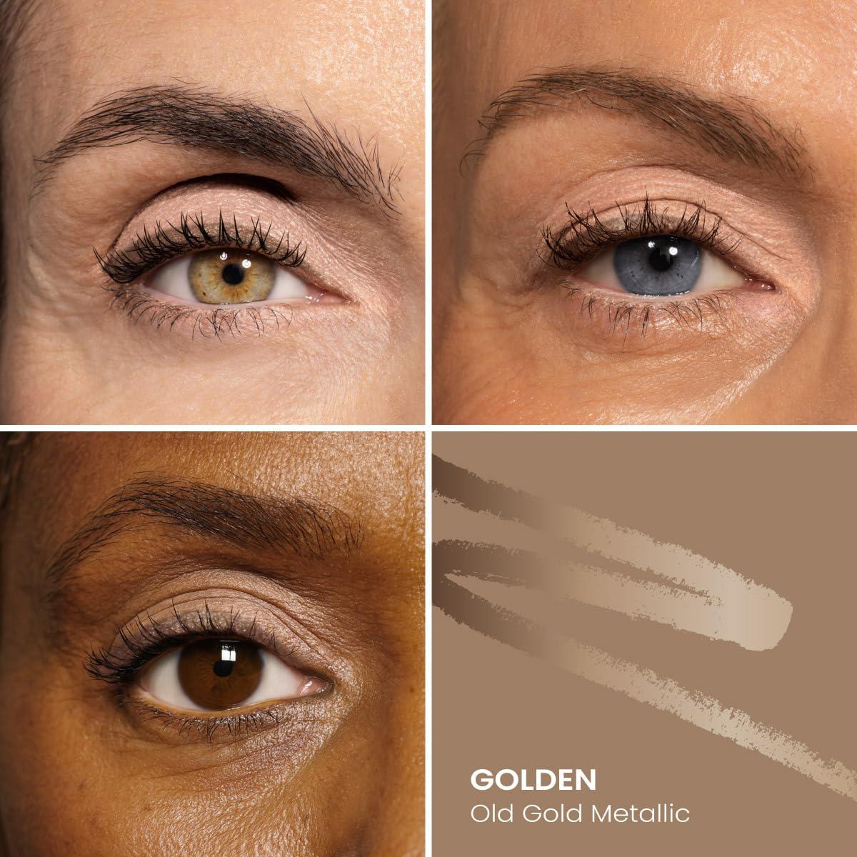 image:imagePRIME PROMETICS PrimeEyes Glide Eyeliner for Mature Women WaterResistant LongStay and MessProof Gel Cream Texture Discreet Sharpener and Effective Smudger BlackGolden Metallic