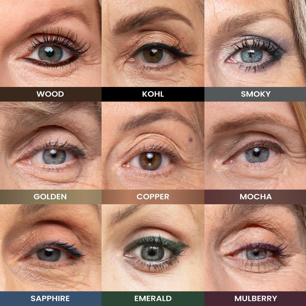 image:imagePRIME PROMETICS PrimeEyes Glide Eyeliner for Mature Women WaterResistant LongStay and MessProof Gel Cream Texture Discreet Sharpener and Effective Smudger BlackWood brown
