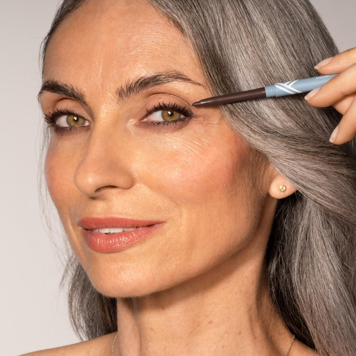 image:imagePRIME PROMETICS PrimeEyes Glide Eyeliner for Mature Women WaterResistant LongStay and MessProof Gel Cream Texture Discreet Sharpener and Effective Smudger BlackWood brown
