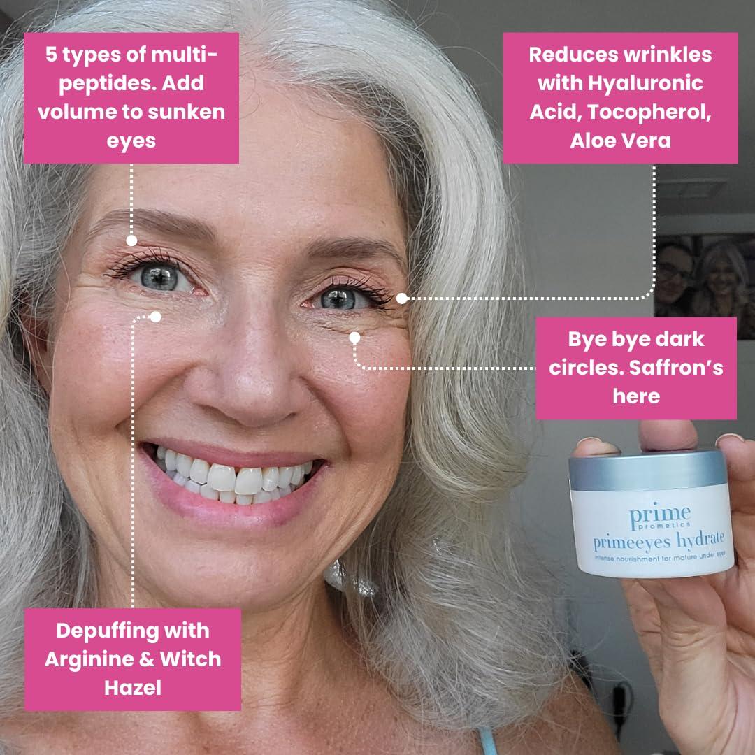 image:imagePRIME PROMETICS PrimeEyes Hydrate Under Eye Cream for Mature Women Hydrating Eye Cream for Dark Circles and Wrinkle Repair Soft Glowing amp Healthy Under Eyes