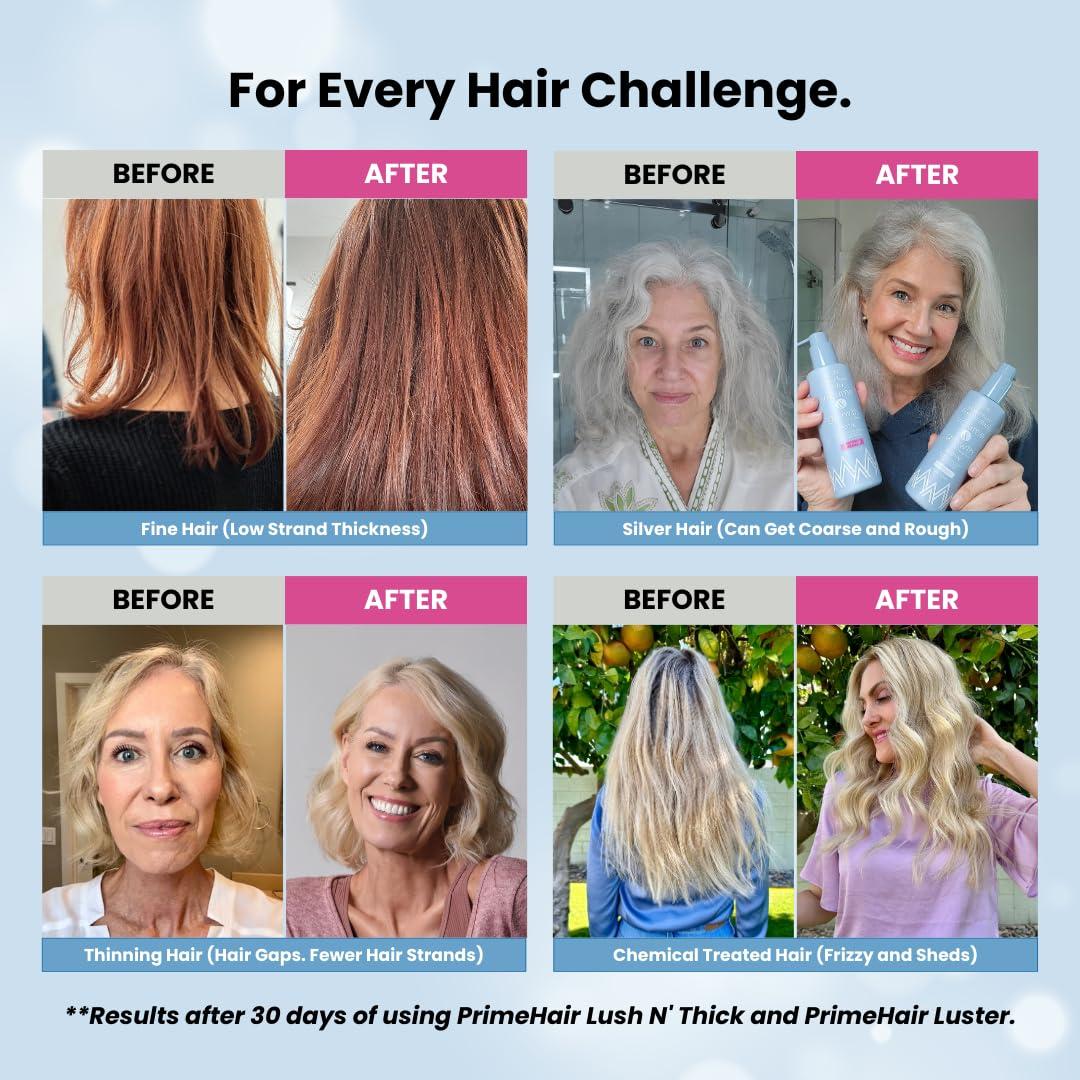 image:imagePRIME PROMETICS PrimeHair Lush N Thick Shampoo for Mature Women Biotin Enriched SulfateFree and ParabenFree Shampoo with Hair Growth Promoting Ingredients Volumizing Hydrating