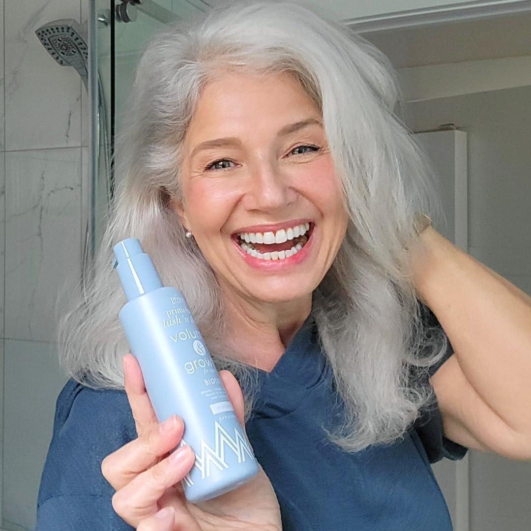 image:imagePRIME PROMETICS PrimeHair Lush N Thick Shampoo for Mature Women Biotin Enriched SulfateFree and ParabenFree Shampoo with Hair Growth Promoting Ingredients Volumizing Hydrating