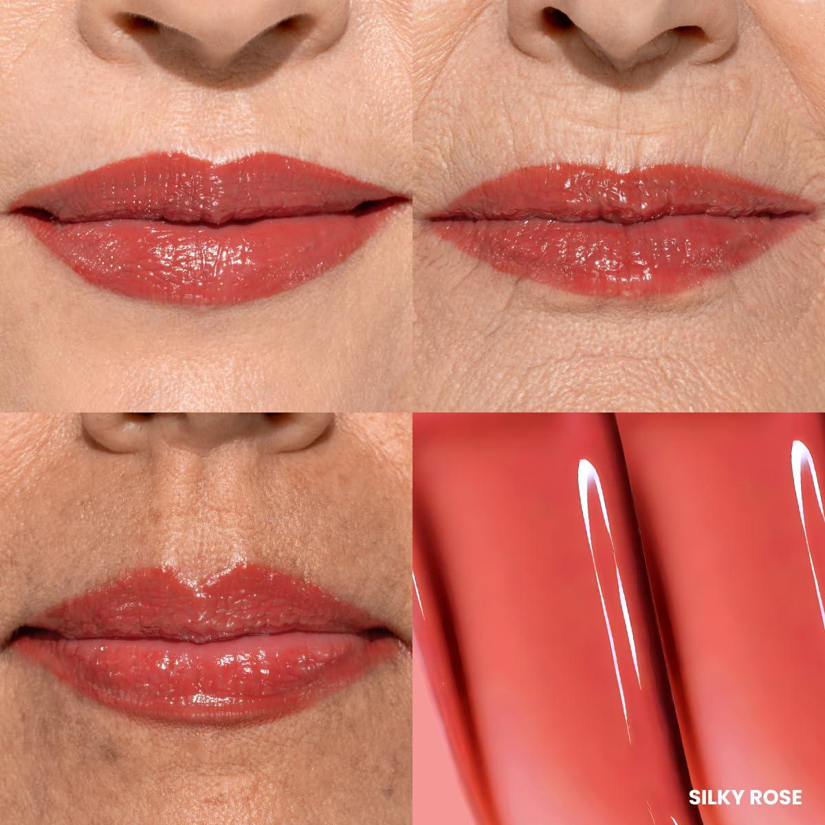 image:imagePRIME PROMETICS PrimeLip Plumping Lip Balm for Mature Women 3in1 Lipstick Gloss amp Balm NonStinging Lip Plumper Smooths Lip Lines Lightweight Buildable Color Cherry NoirSilky Rose