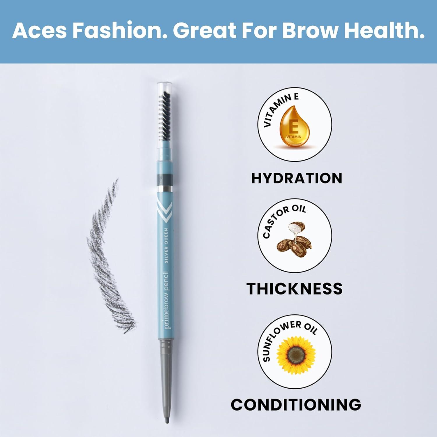 image:imagePrime Prometics PrimeBrow Pencil for Mature Women UltraPrecise Tip for Natural HairLike Strokes SmudgeProof amp LongLasting Wear Great for Thinning Sparse or Graying Brows Ash BrownTaupe