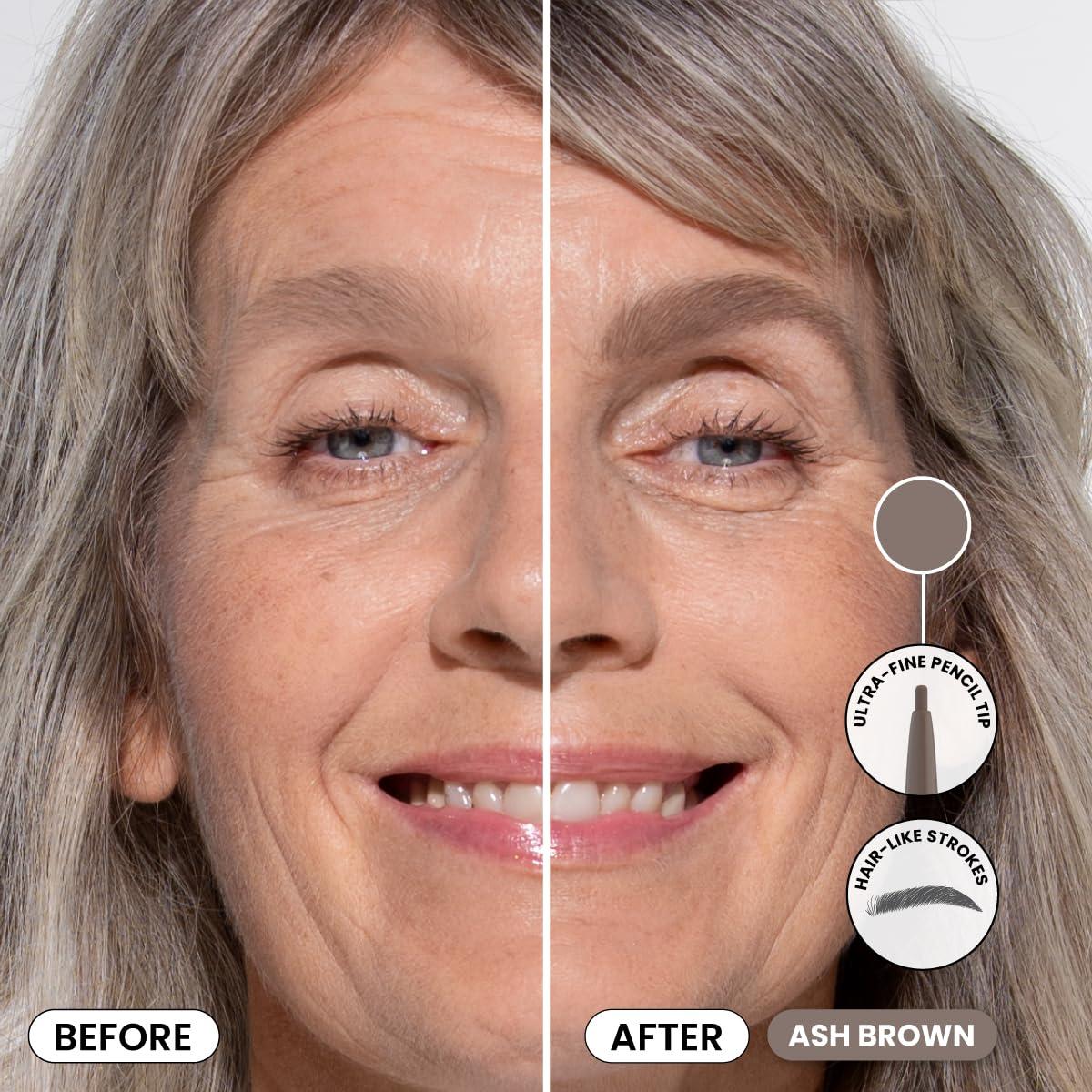 image:imagePrime Prometics PrimeBrow Pencil for Mature Women UltraPrecise Tip for Natural HairLike Strokes SmudgeProof amp LongLasting Wear Great for Thinning Sparse or Graying Brows Ash BrownAsh Brown