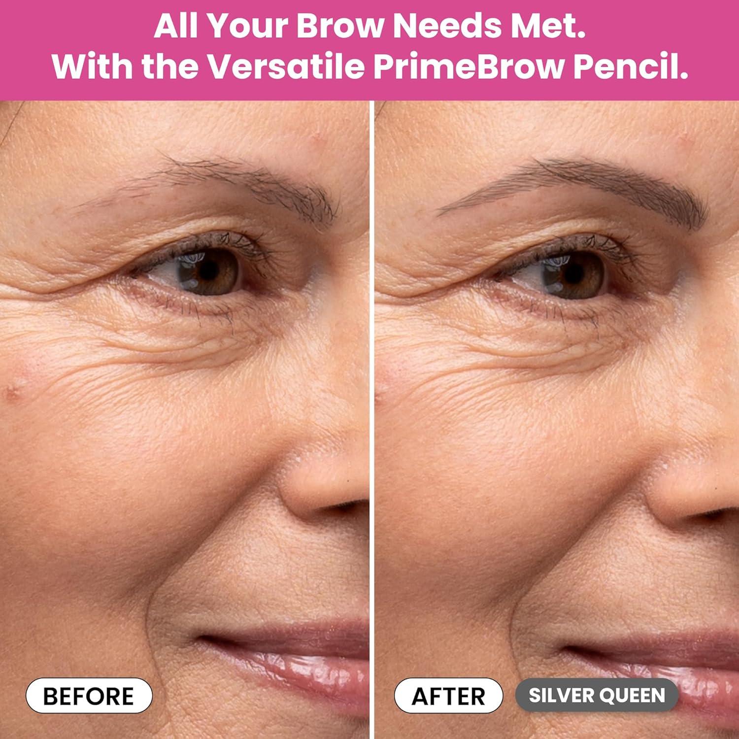 image:imagePrime Prometics PrimeBrow Pencil for Mature Women UltraPrecise Tip for Natural HairLike Strokes SmudgeProof amp LongLasting Wear Great for Thinning Sparse or Graying Brows Ash BrownSilver Queen