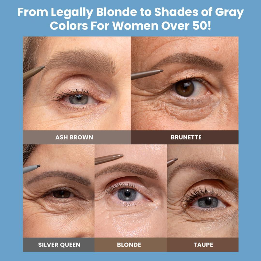 image:imagePrime Prometics PrimeBrow Pencil for Mature Women UltraPrecise Tip for Natural HairLike Strokes SmudgeProof amp LongLasting Wear Great for Thinning Sparse or Graying Brows Ash BrownBrunette