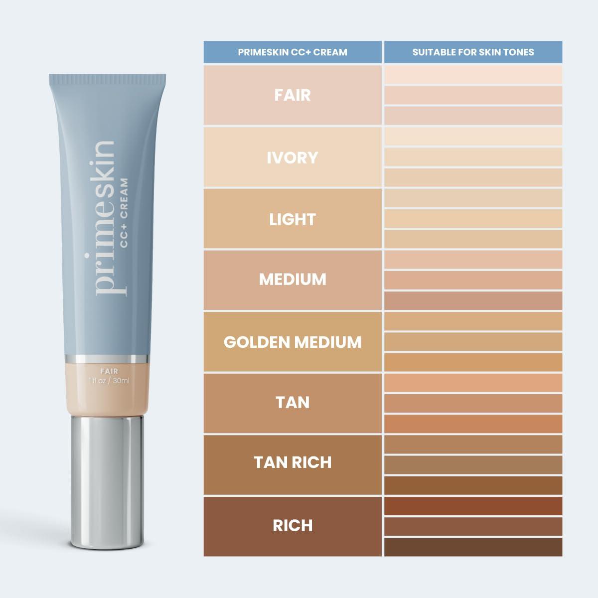 image:imagePrime Prometics PrimeSkin CC Cream for Mature Women Lightweight LiquidtoPowder Foundation Blurs Pores amp Covers Age Spots CreaseFree Hydrating amp SoftMatte Finish for Sensitive Skin FairFair