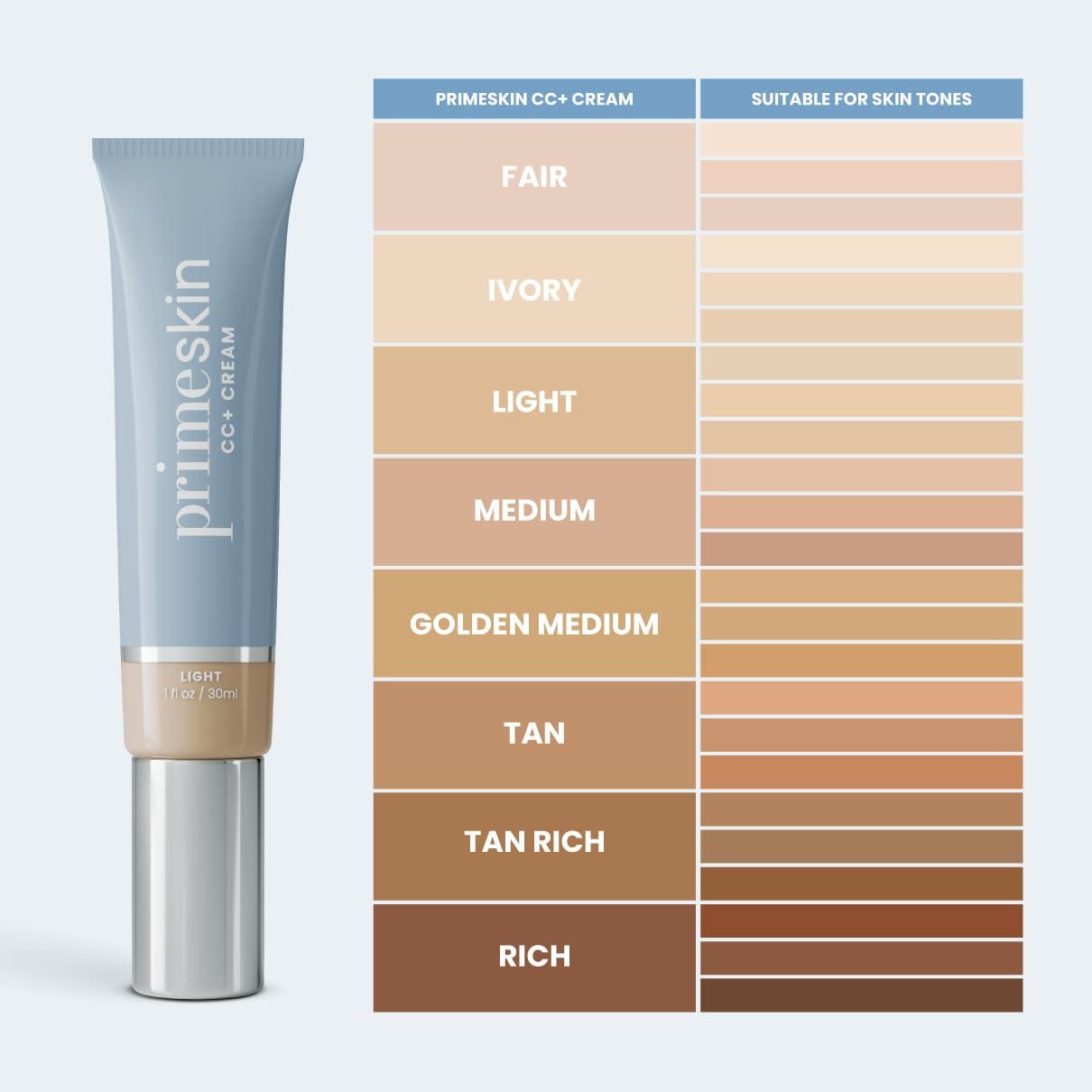 image:imagePrime Prometics PrimeSkin CC Cream for Mature Women Lightweight LiquidtoPowder Foundation Blurs Pores amp Covers Age Spots CreaseFree Hydrating amp SoftMatte Finish for Sensitive Skin FairLight