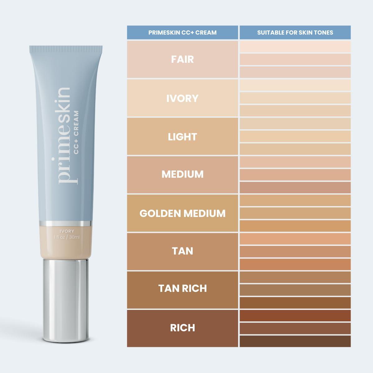 image:imagePrime Prometics PrimeSkin CC Cream for Mature Women Lightweight LiquidtoPowder Foundation Blurs Pores amp Covers Age Spots CreaseFree Hydrating amp SoftMatte Finish for Sensitive Skin FairIvory
