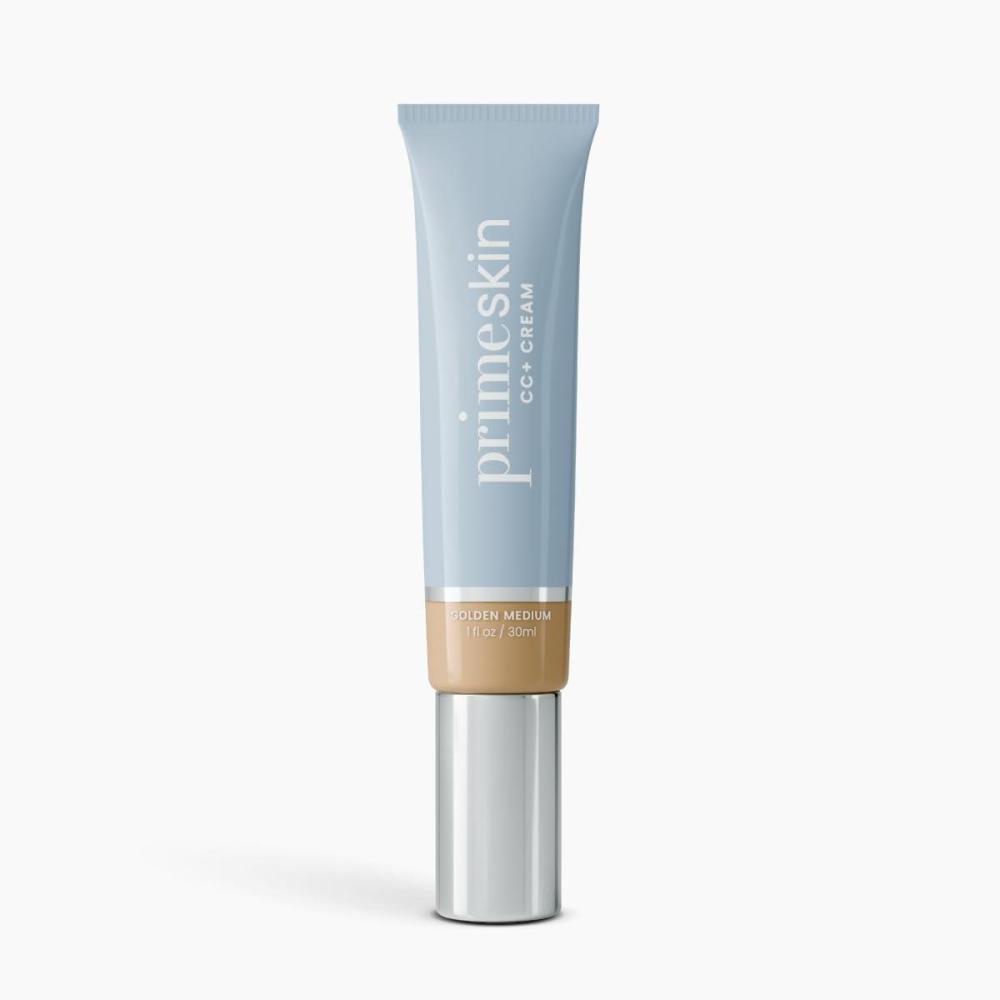image:imagePrime Prometics PrimeSkin CC Cream for Mature Women Lightweight LiquidtoPowder Foundation Blurs Pores amp Covers Age Spots CreaseFree Hydrating amp SoftMatte Finish for Sensitive Skin FairGolden Medium