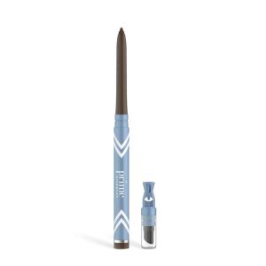 PRIME PROMETICS PrimeEyes Glide Eyeliner for Mature Women – Water-Resistant, Long-Stay and Mess-Proof – Gel Cream Texture, Discreet Sharpener and Effective Smudger (Black)(Wood (brown))