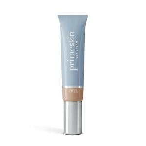 Prime Prometics PrimeSkin CC+ Cream for Mature Women – Lightweight Liquid-to-Powder Foundation – Blurs Pores & Covers Age Spots – Crease-Free, Hydrating & Soft-Matte Finish for Sensitive Skin (Fair)(Medium)