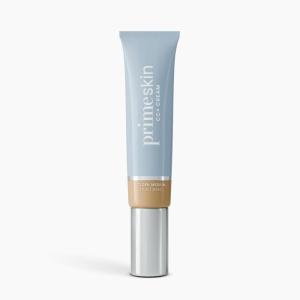 Prime Prometics PrimeSkin CC+ Cream for Mature Women – Lightweight Liquid-to-Powder Foundation – Blurs Pores & Covers Age Spots – Crease-Free, Hydrating & Soft-Matte Finish for Sensitive Skin (Fair)(Golden Medium)